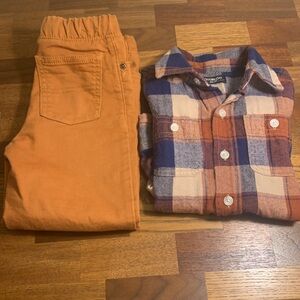Boys winter bundle 4 4t plaid top pants set
